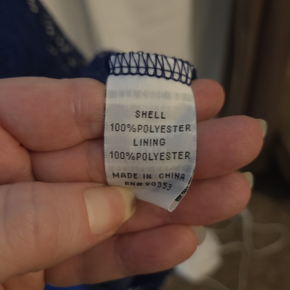 Kings Road Navy Lace Sleeveless Maxi Dress Elastic Stretch Waist Size XL - Picture 7 of 10